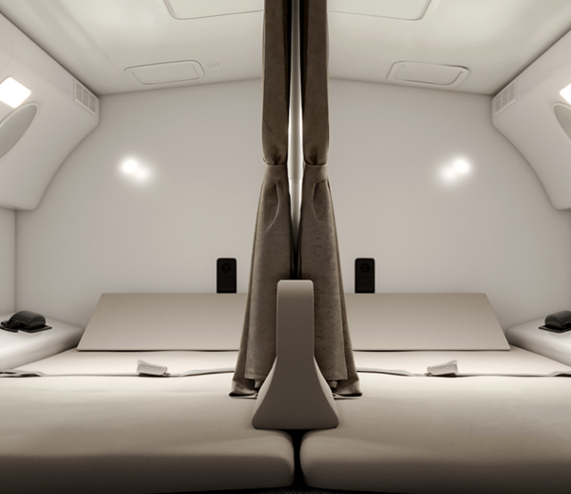 light crew rest mattress in pilot bunk