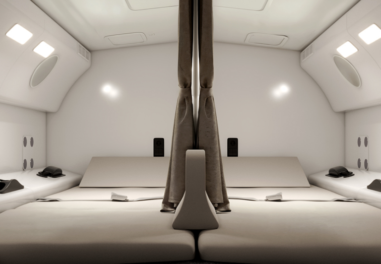 light crew rest mattress in pilot bunk