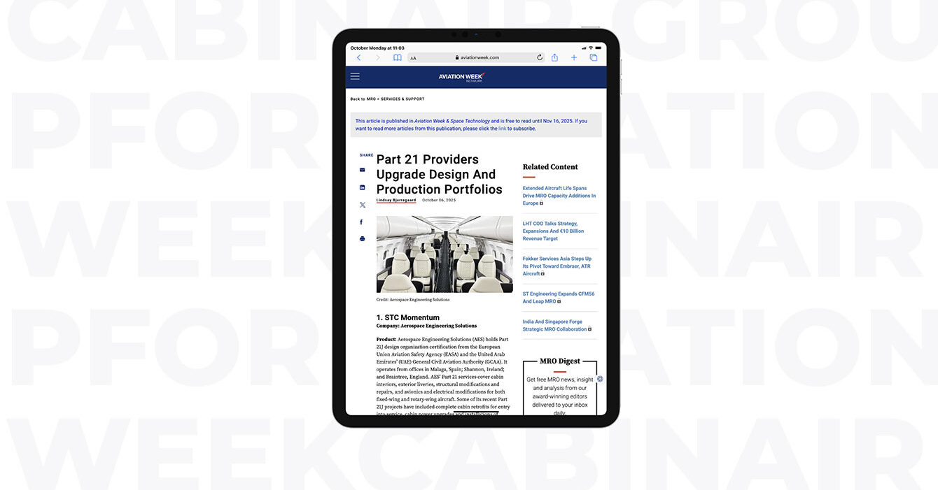 Article MRO Marketplace October 2025 - Cabinair Group