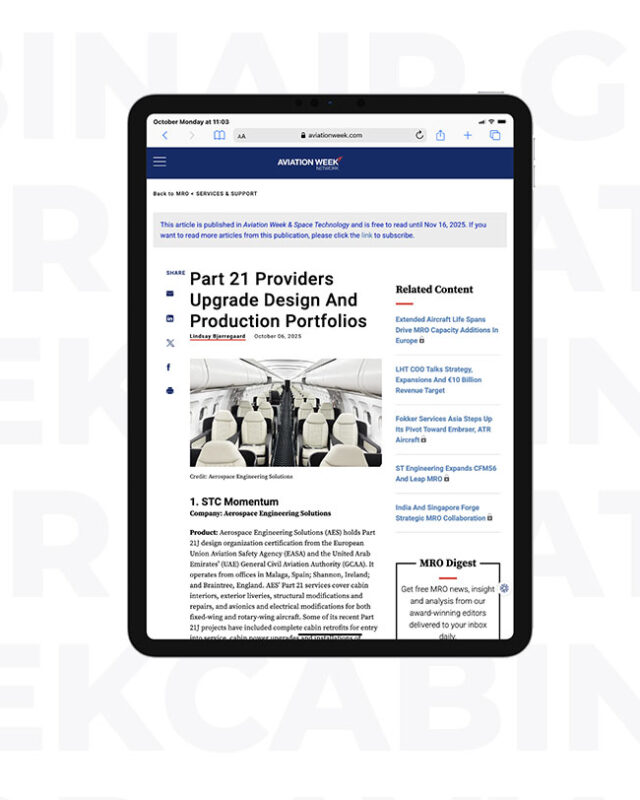 Article MRO Marketplace October 2025 - Cabinair Group