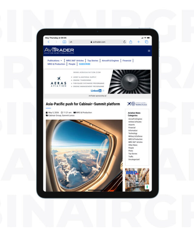 Asia-Pacific push for Cabinair - Summit platform