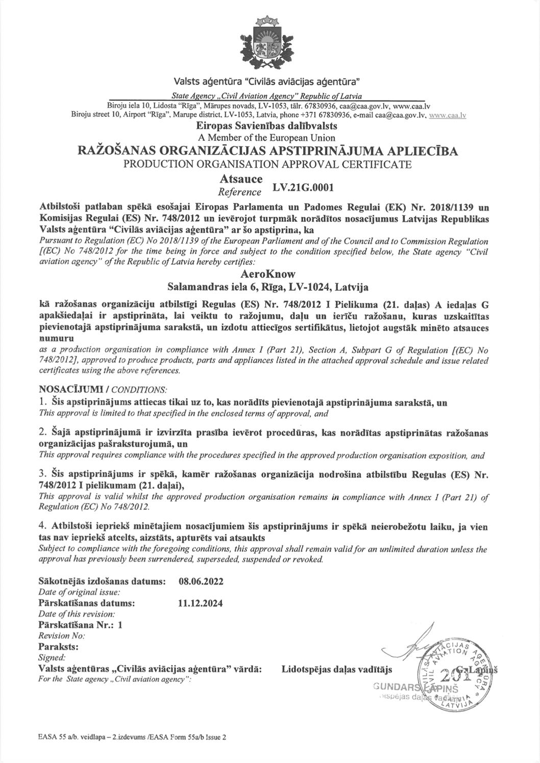 EASA PART 21G (POA)